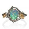 Twig and Leaves Opal Ring Rose Gold