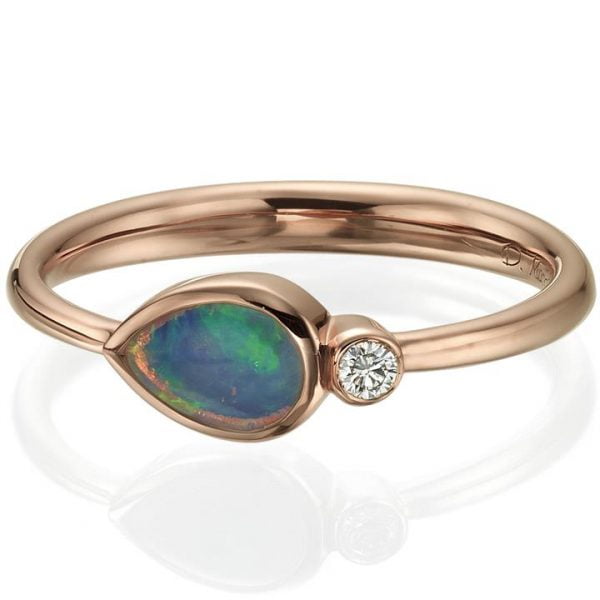 Opal and Diamond Rose Gold Ring