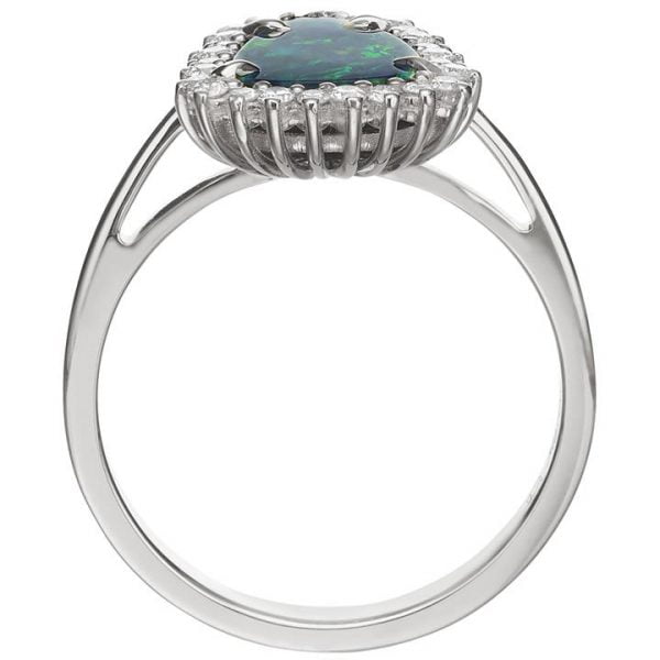 Black Opal and Diamonds White Gold Ring Catalogue
