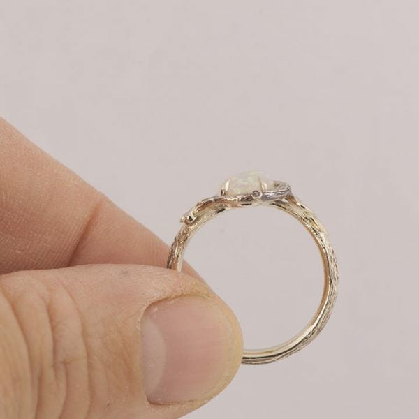 Twig and Leaves Opal Ring Rose Gold Catalogue