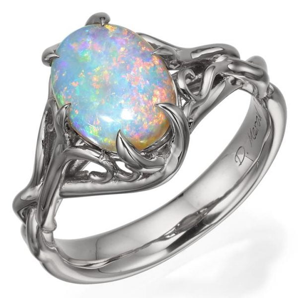 Opal Celtic Engagement Ring White Gold 10 Catalogue