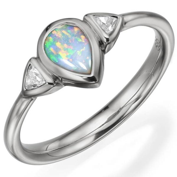 Opal and Diamonds White Gold Ring 11 Catalogue
