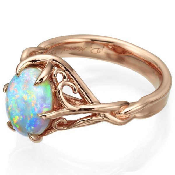 Opal Celtic Engagement Ring Rose Gold 10 Catalogue