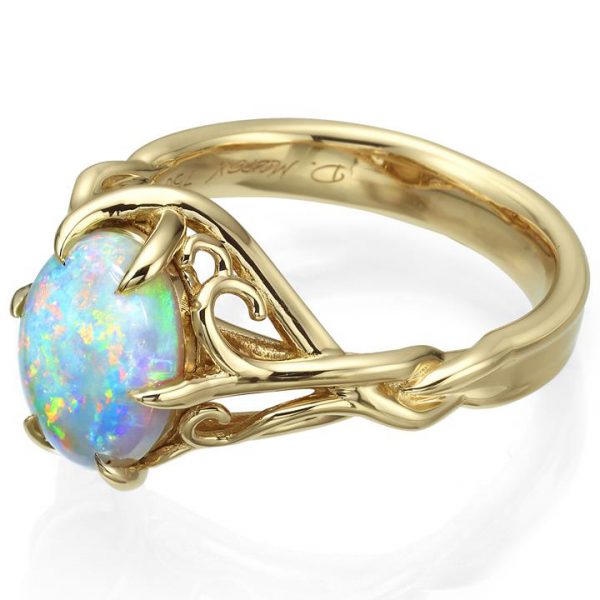 Opal Celtic Engagement Ring Yellow Gold 10 Catalogue