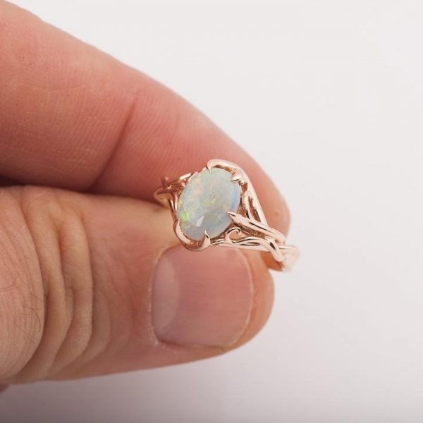 Opal Celtic Engagement Ring White Gold 10 Catalogue