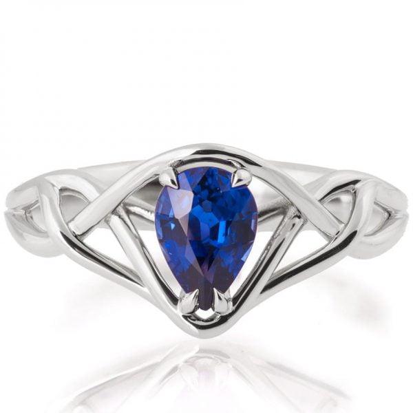 Braided Engagement Ring White Gold and Pear Cut Sapphire Catalogue