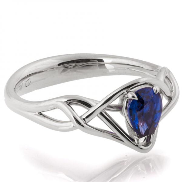 Braided Engagement Ring White Gold and Pear Cut Sapphire Catalogue