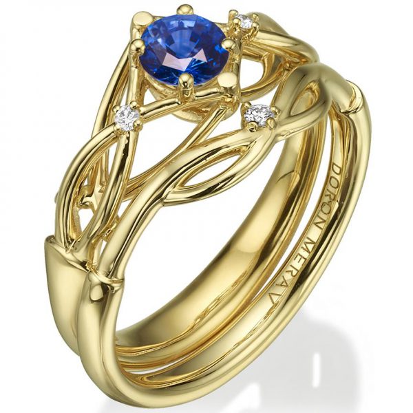 Celtic Bridal Set Yellow Gold Sapphire and Diamonds ENG9 Catalogue