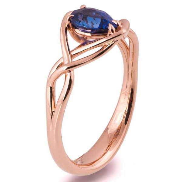 Celtic Engagement Ring Rose Gold and Pear Cut Sapphire Catalogue