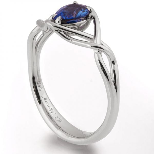Braided Engagement Ring Platinum and Pear Cut Sapphire Catalogue
