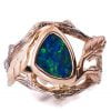 Twig and Leaf Black Opal Engagement Ring White Gold 8 Catalogue