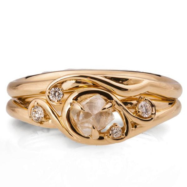 Raw Diamond Bridal Set Rose Gold 41 Catalogue