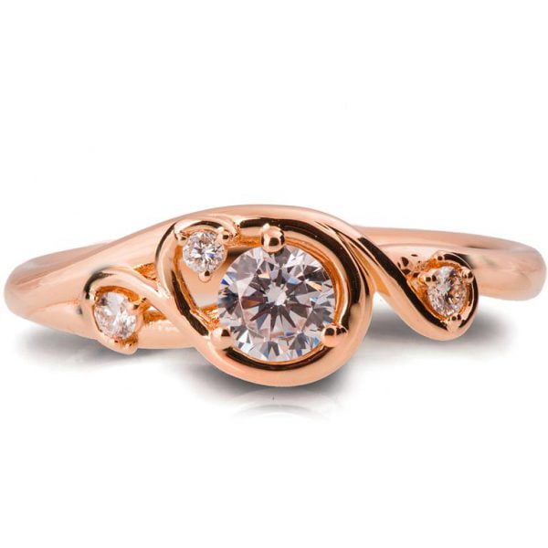 Knot Engagement Ring Rose Gold and Moissanite 41 Catalogue