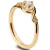 Raw Diamond Gold Engagement Ring