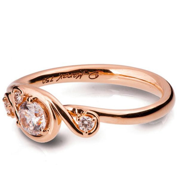 Knot Engagement Ring Rose Gold and Moissanite 41 Catalogue