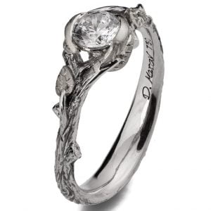 Twig and Leaf Engagement Ring White Gold and Moissanite Catalogue