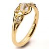 Raw Diamond Engagement Ring Yellow Gold