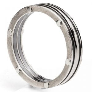Men’s Wedding Band platinum and oxidized sterling silver
