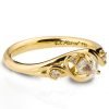 Yellow Gold Raw Diamond Engagement Ring