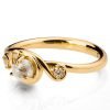 Raw Diamond Yellow Gold Engagement Ring