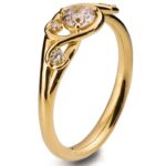 Knot Engagement Ring Yellow Gold and Diamond 4