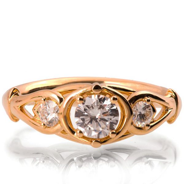 Celtic Engagement Ring Rose Gold and Diamonds Catalogue