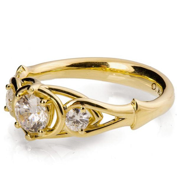 Celtic Engagement Ring Yellow Gold and Diamonds Catalogue