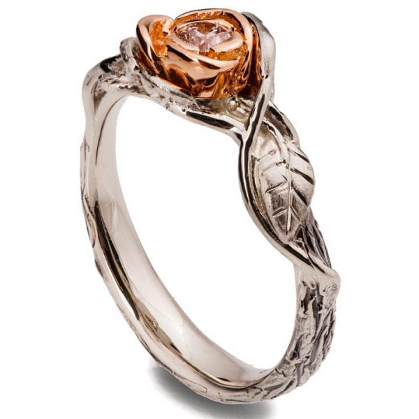 Rose Engagement Ring #3 Two Tone Rose Gold and Diamond Catalogue