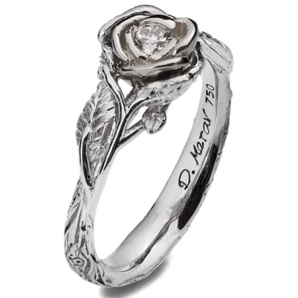 Rose Engagement Ring #3 White Gold and Diamond Catalogue