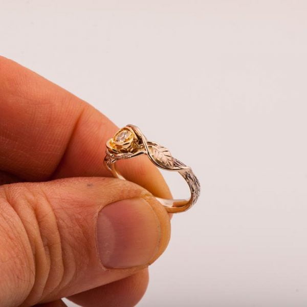 Rose Engagement Ring #3 Two Tone Rose Gold and Diamond Catalogue