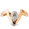 Yellow Gold V Ring With Pear Shaped Diamond Catalogue