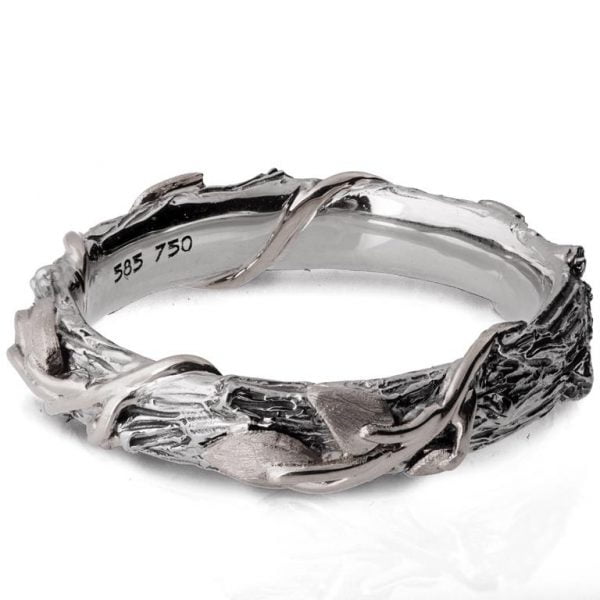 Twig and Leaves Wedding Band White Gold 13 Catalogue