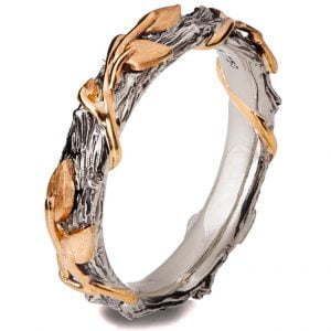 Twig and Leaves Wedding Band Platinum 13 Catalogue