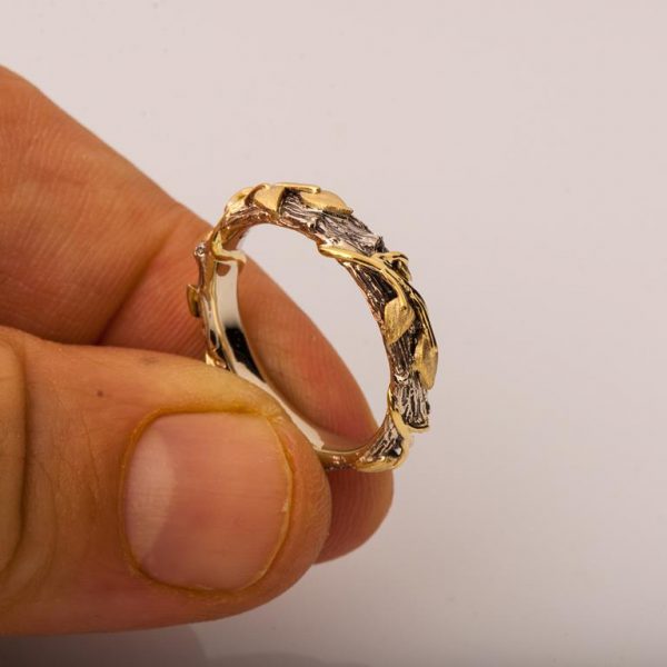 Twig and Leaves Wedding Band Yellow Gold 13 Catalogue