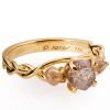 Braided Raw Diamond Engagement Ring Rose Gold Catalogue