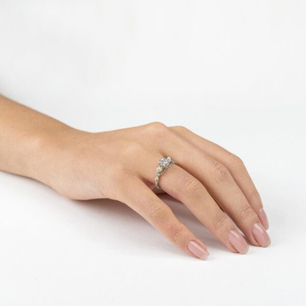 Braided Raw Diamond Engagement Ring White Gold Catalogue