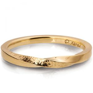 Rose Gold Hammered Mobius Wedding Ring