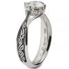 Black Leaves Engagement Ring Platinum and Diamond