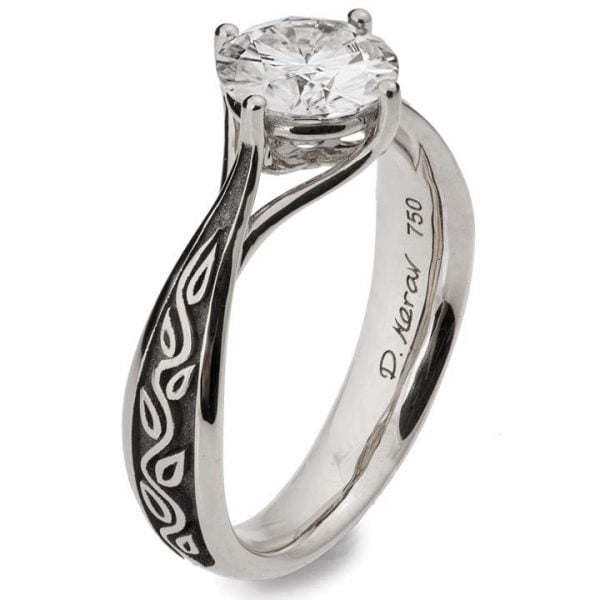 Black Leaves Engagement Ring Platinum and Diamond Catalogue