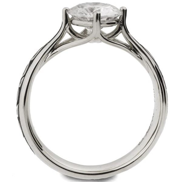 Black Leaves Engagement Ring Platinum and Diamond Catalogue
