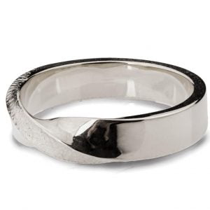 Hammered Unique Mobius Platinum Wedding Ring