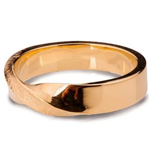 Hammered Unique Mobius Wedding Ring