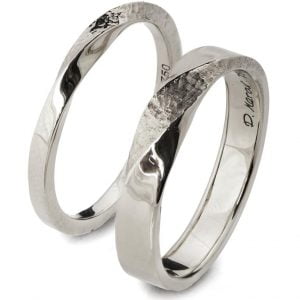 His & Hers Wedding Rings, Hammered Mobius Wedding Bands Platinum Catalogue