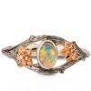 Twig and Flowers Opal Ring White and Rose Gold