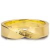 Hammered Mobius Wedding Band Yellow Gold