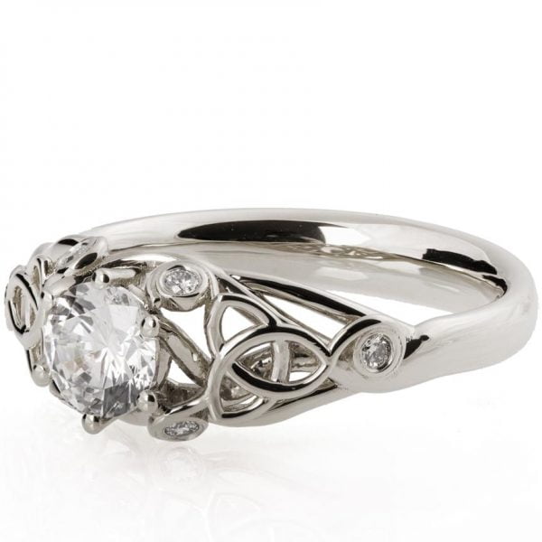 Knot Diamond Engagement Ring Platinum
