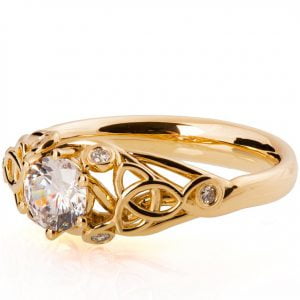 Knot Diamond Engagement Ring Rose Gold