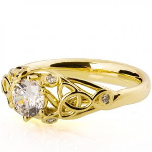 Knot Diamond Engagement Ring Yellow Gold
