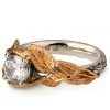 Rose Gold Leaves Diamond Engagement Ring