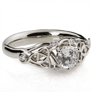 White Gold Knot Diamond Engagement Ring